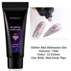 Pegamento para extensión de arte de uñas nuevo transfronterizo 15ml pegamento de fototerapia de oblea con purpurina manguera de color de moda popular en Instagram