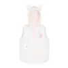 Peluche estilo americano, cálido, oso de peluche bordado, cremallera grande, con capucha, chaleco con forma de oreja, corte holgado, adelgazante, lindo y adorable abrigo para mujer