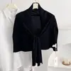 Novo Cachecol de Tricô Liso com Xale de Lã para Mulheres, Protetor de Pescoço Versátil para Salas com Ar Condicionado no Verão, Aquecedor de Pescoço para Roupa Externa