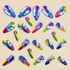 Borboleta Azul Moda Estilo Europeu e Americano Estilo Ins Unhas Redondas Amêndoa, Unhas Destacáveis Usáveis Simples e Estilosas