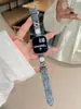 Correa de Cuero de Mezclilla Irregular Recubierta de Resina Adecuada para Apple iWatch 11ª Generación 10/987Ultrase