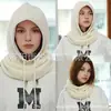 Bufanda con Capucha Tejida Transfronteriza para Otoño e Invierno, Bufanda Gruesa Multifuncional de Color Sólido Integrada con Capucha y Protección para los Oídos para Mujer