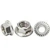 Tuerca Externa Hexagonal con Brida de Acero Inoxidable 304 con Tuerca Antideslizante Dentada, Tapa de Tornillo Dentada, Tapa Antiaflojamiento M5M6M8M12