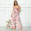Pijama de Renda Transparente Europeu e Americano para Mulheres Estilo de Férias Camisola com Decote em V Verão Estampa Floral Conjunto Sexy de Renda Atacado