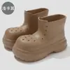 Botas de lluvia Eva para primavera y otoño, verano, nuevas botas de lluvia bajas para mujer, informales, sencillas, para días lluviosos, para el trabajo, antideslizantes, resistentes al desgaste, impermeables, cómodas.
