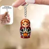 Estuche para llaves de acrílico para teléfono móvil, llavero de viaje único, colgante para bolso ruso, colgante de muñeca rusa Matryoshka