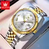 Dropshipping Oulisi Modelo Nuevo Dorado Completamente Impermeable Luminoso Correa de Acero Transfronterizo Comercio Exterior Reloj de Cuarzo para Hombre