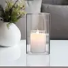 Vaso para Velas de Vidrio Borosilicatado Alto Transparente Estilo Europeo Adornos Candelabro Sellado con Corcho Aromaterapia Decoración de Boda Vela
