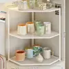 Estante organizador de almacenamiento para tazas de esquina mesa de esquina portavasos para agua tazas de té escritorio estación de trabajo escritorio de oficina estante triangular
