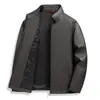 Jaqueta de Couro Masculina Nova Outono/Inverno 2026, Casual de Negócios, Gola Reversível, Forrada com Lã, Acolchoada, Couro PU, Casaco de Couro Macio