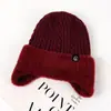 Gorro de Invierno Cálido para Hombre con Protección para las Orejas para Personas de Mediana Edad y Mayores, Gorro de Lana Tejido con Plus de Felpa a Prueba de Frío para Papá y Abuelo, Algodón