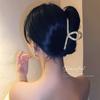 Pinza para el Cabello de Alta Gama con Pedrería de Perlas, Pinza Grande tipo Tiburón para el Cabello, Tocado, Pinza de Garra para el Cabello para la Parte Posterior de la Cabeza de Mujer