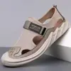 Zapatos deportivos de malla transpirable, zapatos casuales de cuero suave para hombre, sandalias juveniles, zapatos de moda, sandalias cómodas antideslizantes