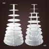 Soporte para Pasteles de Boda de Columna Única de Cuatro Columnas Soporte para Pasteles de Aluminio de Aleación de Múltiples Capas Tapa de Tornillo Base Bandeja Plato
