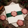 Adesivo de lacre de cera bordô cintilante Série de Natal convite de envelope decoração de garrafa de vinho adesivo de vedação