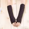 Guantes Largos de Lana para Otoño e Invierno Transfronterizos para Hombres y Mujeres, Mangas Falsas, Mangas de Brazo Calientes Europeas y Americanas de Medio Dedo sin Dedos, Guantes de Punto, Color