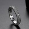 Anillo Jinse de Diamantes Completos Anillo de Latón con Circonitas Micro-incrustadas Moda Europea y Americana Joyería de Diamantes Simple de Doble Fila para Mujer