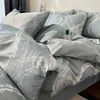 Juego de Cuatro Piezas de Algodón para Primavera y Verano 100% Algodón Puro Sábana y Funda Nórdica para Cama de 1.8m Individual/Doble Juego de Tres Piezas de Ropa de Cama