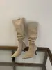 Encuentro Primero Temporada Dos Uso Bidireccional 2026 Otoño/Invierno Nuevas Botas Largas de Tacón Alto con Punta Estilizadas Botines Fruncidos Franceses