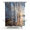 2017 Nuevo Personalizado Transfronterizo HD Exterior Paisaje de Nieve Poliéster Estampado Impermeable Resistente al Moho Cortina de Ducha Fabricantes de Cuentas de Baño