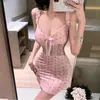 Lingerie Sedutora Puro Desejo Conjunto de Pijama Fofo de Cereja para Seios Pequenos Com Aro de Aço Push-up Uniforme Sexy qqny