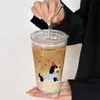 Caneca Aurora Copo de Café Ins Alto Valor de Cor Copo com Canudo Copo de Água para Estudante Grande Capacidade Casal Simples