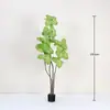 Ficus Lyrata Artificial para Interiores, Planta Decorativa Grande de Piso en Maceta para Hotel y Centro Comercial, Decoración Suave y Paisajismo
