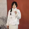 Estilo Han Dez Milhas de DistânciaFlores sob a LuaEstilo Nacional Novo Estilo Chinês Lã Bordada Conjunto de Duas PeçasCachecol de Lã com Gola Casaco Jacquard