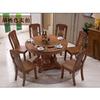 Mesa y sillas de comedor de madera maciza combinación de madera de caucho 1.3/1.5 metros 6 personas 8 personas 10 personas mesa redonda con plato giratorio mesa y sillas de comedor talladas