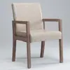 Cadeira de Braço de Madeira Maciça Desgastada Vintage Minimalista Moderna Montada para Hotel Restaurante Café Mahjong Lazer