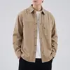 Nueva chaqueta de trabajo retro americana de peso pesado lavada para hombre 2026, corte holgado, versátil, camisa casual estilo old money