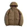 Marca de moda americana para hombre North Boundary 2025 Invierno Nueva Chaqueta de Algodón con Capucha Color Sólido Ropa de Trabajo Chaqueta Acolchada Vintage