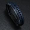 Novo Produto Transfronteiriço Estilo Retrô Simples Europeu e Americano Circular Couro Fivela Magnética Multicamadas Tecido à Mão Pulseira de Couro Masculina