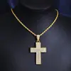 2026 Nuevo Collar con Colgante de Cruz de Diamante Completo Europeo y Americano Transfronterizo Largo 3.0 Cadena Retorcida de Acero de Titanio Collar para Suéter
