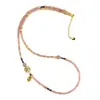 Atacado Cristal Natural Cristal Morango Pulseira e Colar de Três Círculos, Estilo de Uso Dupla Face, Corrente Moderna e Exquisita, Design Compacto para Mulheres