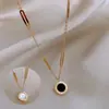 Colar Dupla Face de Aço Titânio Feminino 2023 Novo Explosivo Luxo Leve Design de Nicho Corrente para Clavícula de Suéter de Alta Qualidade Decoração