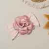 Acessórios de Cabelo Florais Tridimensionais de Textura Semelhante à Seda Mais Vendidos na Europa e América para Crianças, Faixa de Cabeça de Nylon Macia e Amiga da Pele do Bebê Que Não Danifica o Cabelo