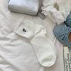 Calcetines para Mujer Auriculados con Bordado de Encaje Amor Bajos Ayudando Finos de Primavera y Verano Coreanos Ins Negro y Blanco Gris Malla Transpirable Lindos Color Sólido Mujer