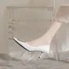 Zapatos Europeos para Mujer 2026 Primavera y Otoño Nuevos de Tacón Bajo Puntiagudos de Boca Baja con Hebilla Metálica Zapatos de Tacón Alto para el Trayecto Diario