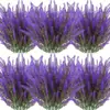 Flor Artificial Amazon Cross-Border Flor de Lavanda com 5 Pétalas Exterior Anti-UV Planta de Plástico Imitação Flor Falsa Flor Seca