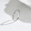 Estilo ins francés simple diamante único diseño de nicho sentido de diseño fila de micro pavé versátil circonita de micro pavé anillo de compromiso joyería