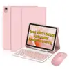 Teclado Bluetooth Sem Fio para iPad Air 11 (M2/3) com Capa de Couro Conjunto de Teclado e Mouse para Air 4/5 - 10.9 polegadas com Capa de Couro