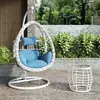 Silla Cesta Colgante Columpio de Interior Silla Colgante de Balcón Hamaca de Ocio Columpio Doble Cesta Colgante de Patio Silla de Ratán