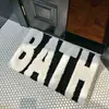 Tapete para Banheiro com Letras Americanas Tapete para Quarto Tapete de Cama Tapete Absorvente de Água Antiderrapante Tapete para Piso de Banheiro Tapete de Entrada