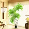 Planta Artificial Verde Nandina Bambu Planta Falsa High-End Luxo Leve Árvore Decorativa para Sala de Estar Ornamentação de Chão Interna Grande em Vaso