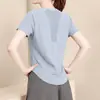 Camiseta de Manga Corta para Mujer, Transpirable y de Secado Rápido para Yoga, Verano, Transpirable, Holgada y Fresca, Ropa de Fitness, Ropa Deportiva, Ropa de Yoga, Personalizable