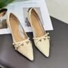 Zapatos Mary Jane Franceses Únicos de Gama Alta con Punta Fina, Tacones de Aguja, Suela Suave Hueca, Tacones de Gatito, Zapatos de Una Sola Tira Versátiles para Combinar con Faldas