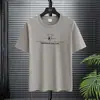 Camiseta Nueva de Verano 2025 para Hombre Holgada Cuello Redondo Talla Grande Americana de Media Manga Manga Corta Top Casual Tendencia