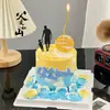 2026 Celebridade da Internet Dia dos Pais Decorações Simples para Bolo Enfeites Silhueta O Amor Paterno é Como uma Montanha Feliz Dia dos Pais Topper