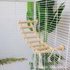 Escalera de Escalada para Pájaros de Color Loro Madera Maciza Cuerda de Cáñamo Escalera de Escalada Macarrón Juguete para Jaula de Pájaros Accesorios